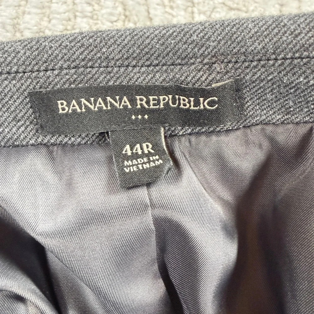 Banana Republic Blazer Mens 44R Grey Slim Fit Sport Coat Knit Preppy Old Money